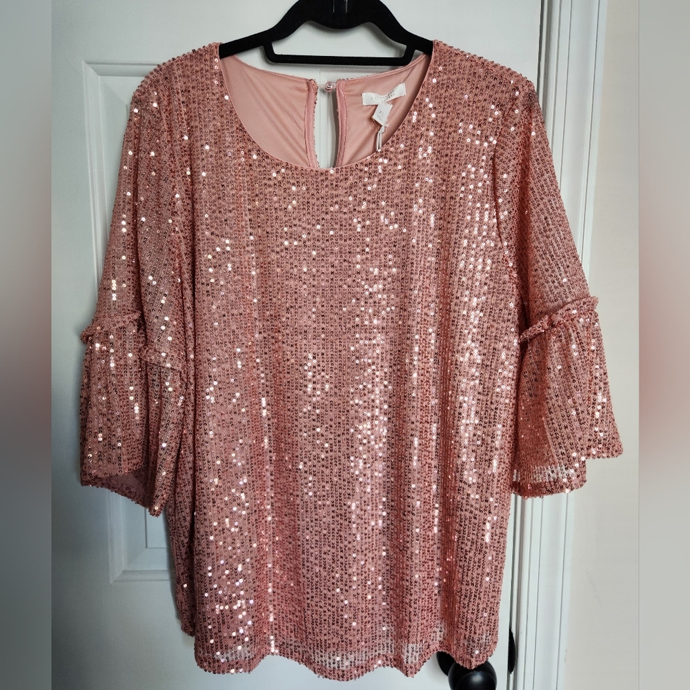 LC Lauren Conrad Pink Sequin Tunic